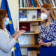 Kadri Simon y Teresa Ribera durante la visita de la comisaria de Energía a España
